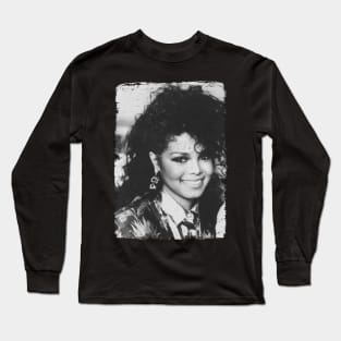 Retro Janet Jackson portrait Long Sleeve T-Shirt